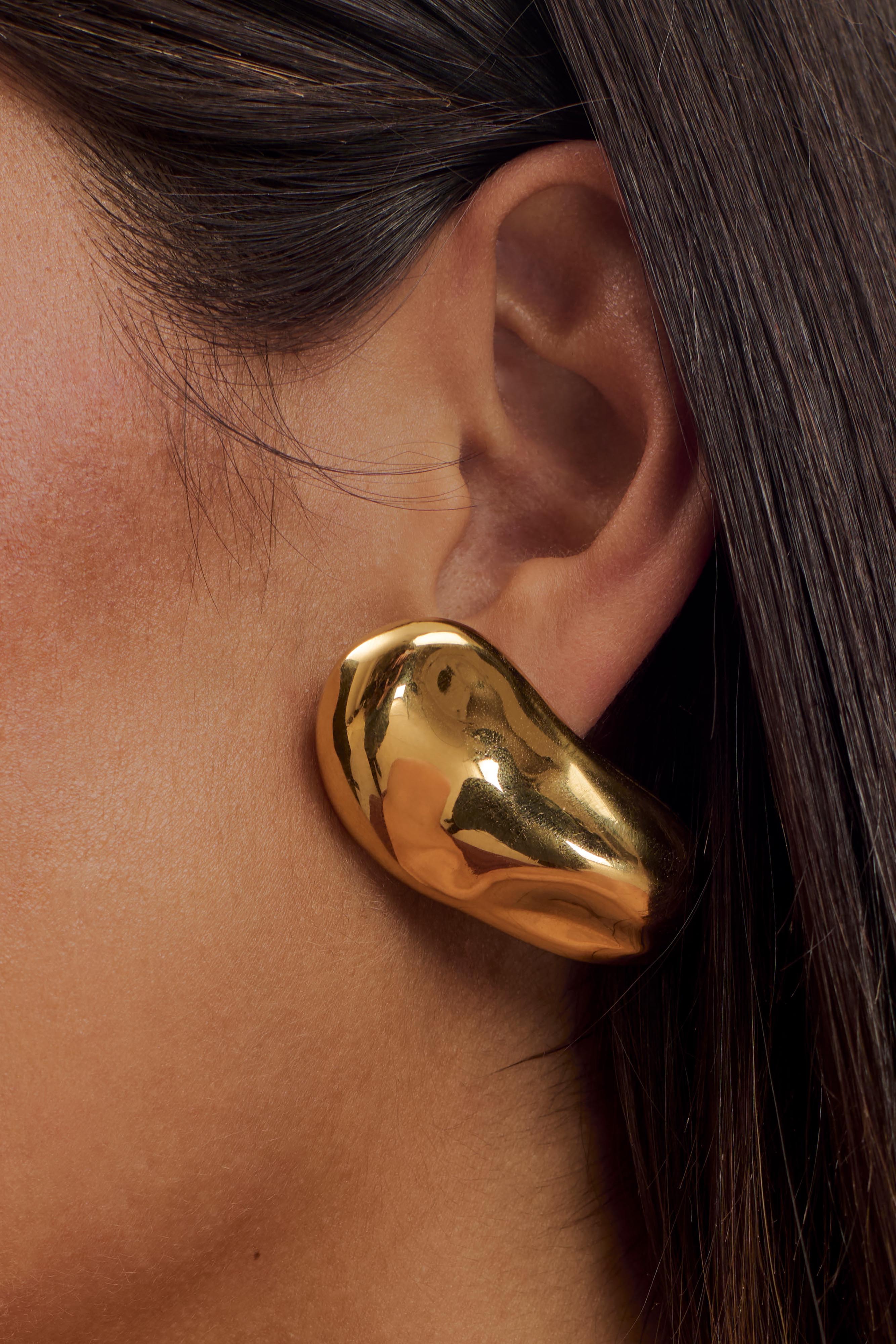 Alicia Horizontal Earrings - Gold、mySite、solidvoid