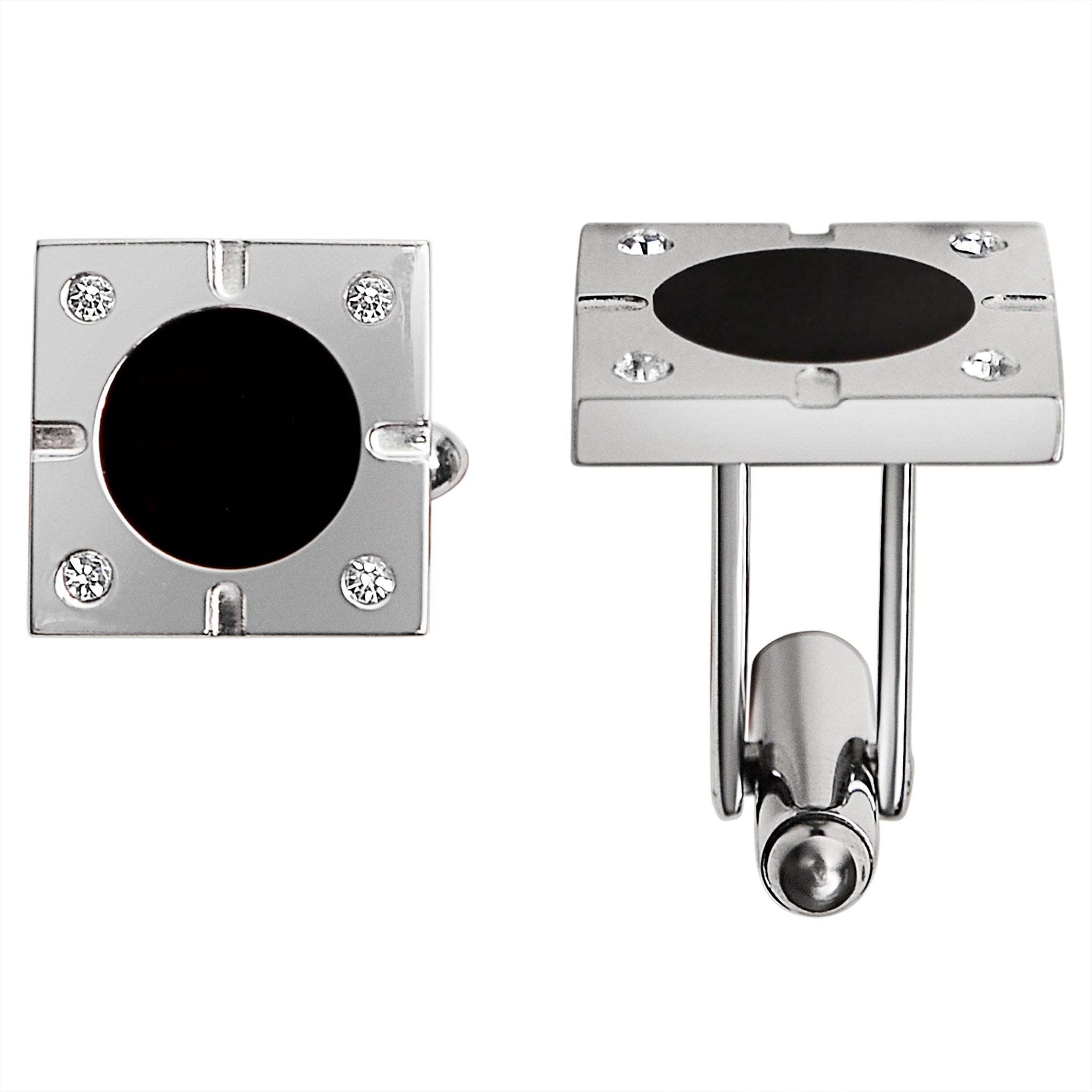 Stainless Steel and Black Square CZ Cufflinks / NCZ0020、mySite、dreamappss