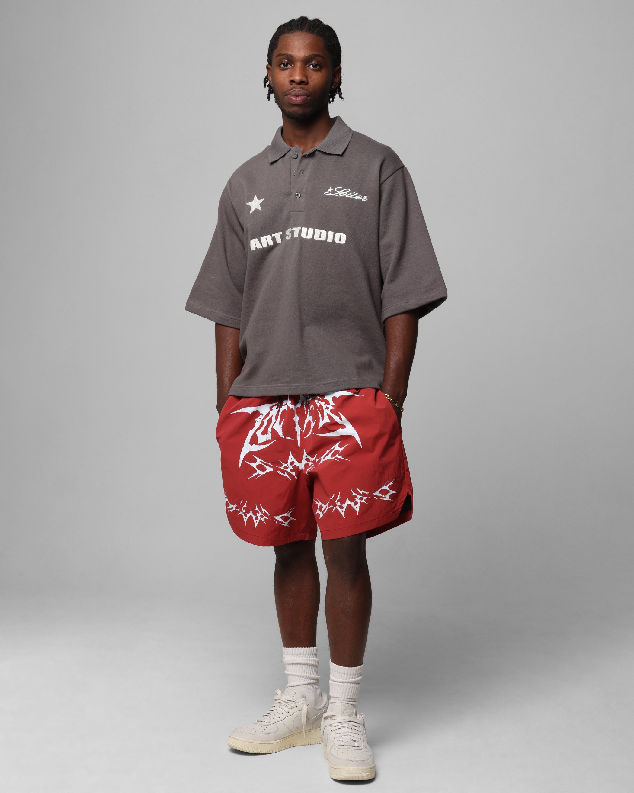 Loiter Stacked Metal Walk Shorts Burgandy、mySite、zt4zffjzw