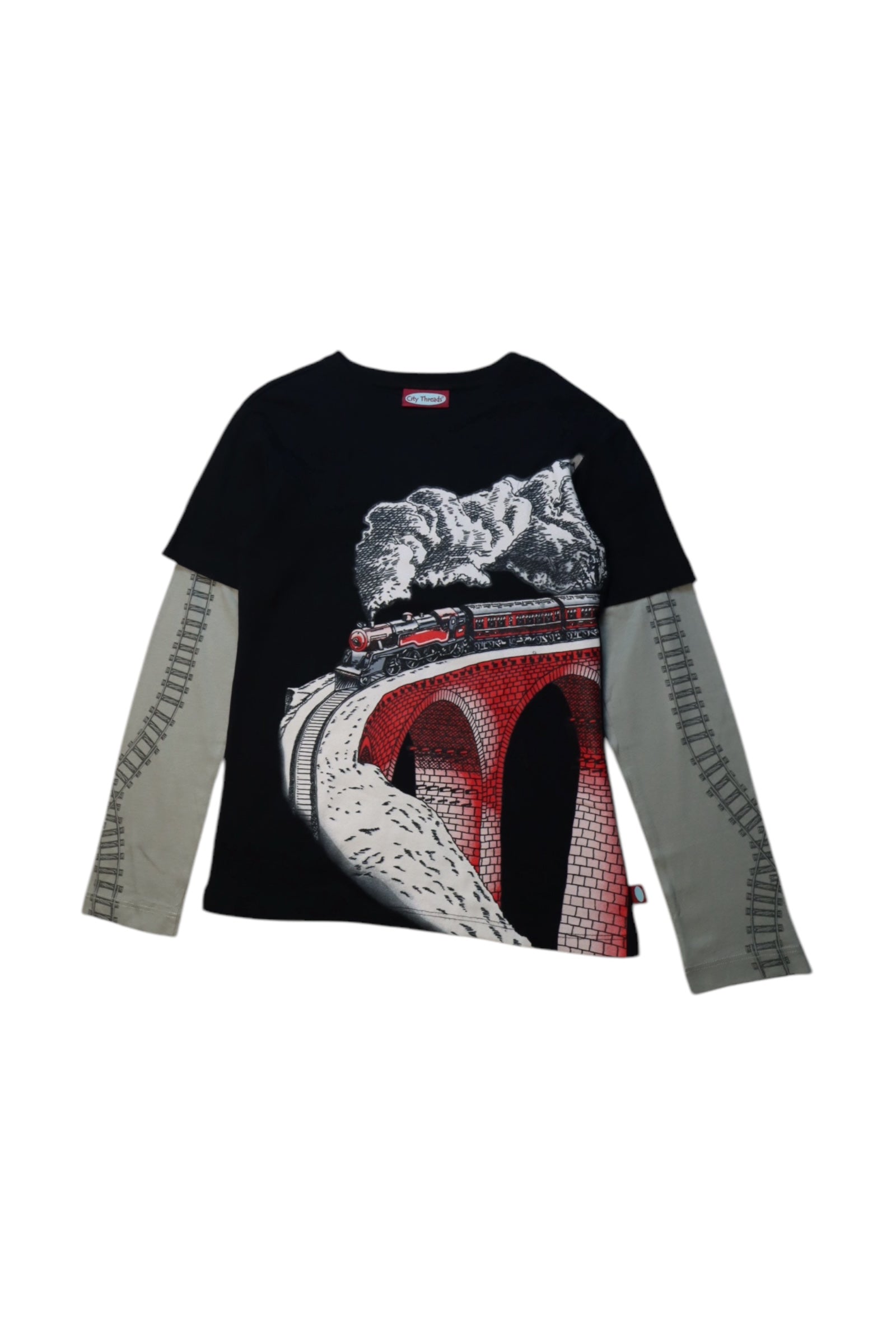 City Threads Train Graphic T-Shirt 8Y、mySite、g9winljtr