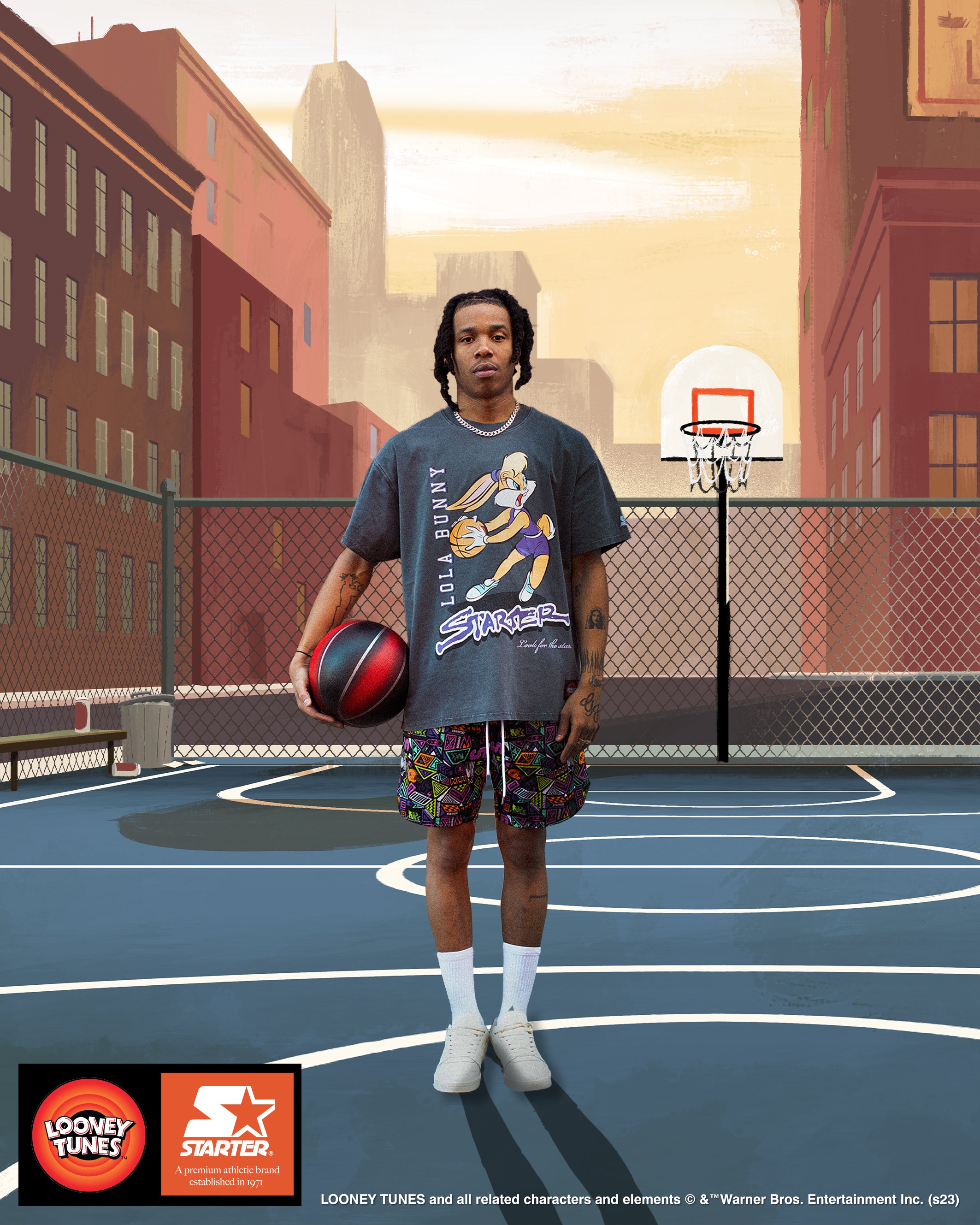 Starter X Looney Tunes Lola Bunny Vintage T-Shirt Vintage Grey、mySite、zt4zffjzw