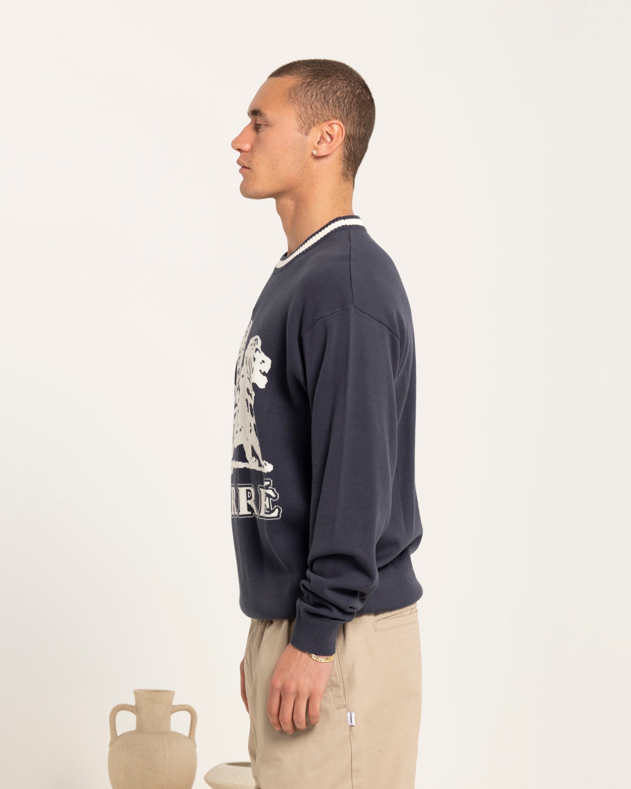 Carré Brave Knitted Sweater Navy、mySite、zt4zffjzw