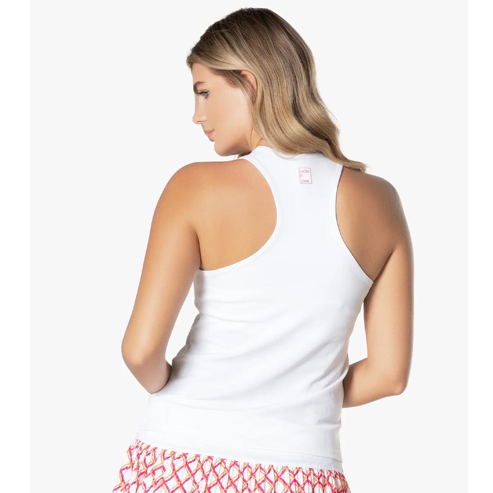 Lucky in Love Women's Shockin' Classics Stripes Tank - White、mySite、neckold