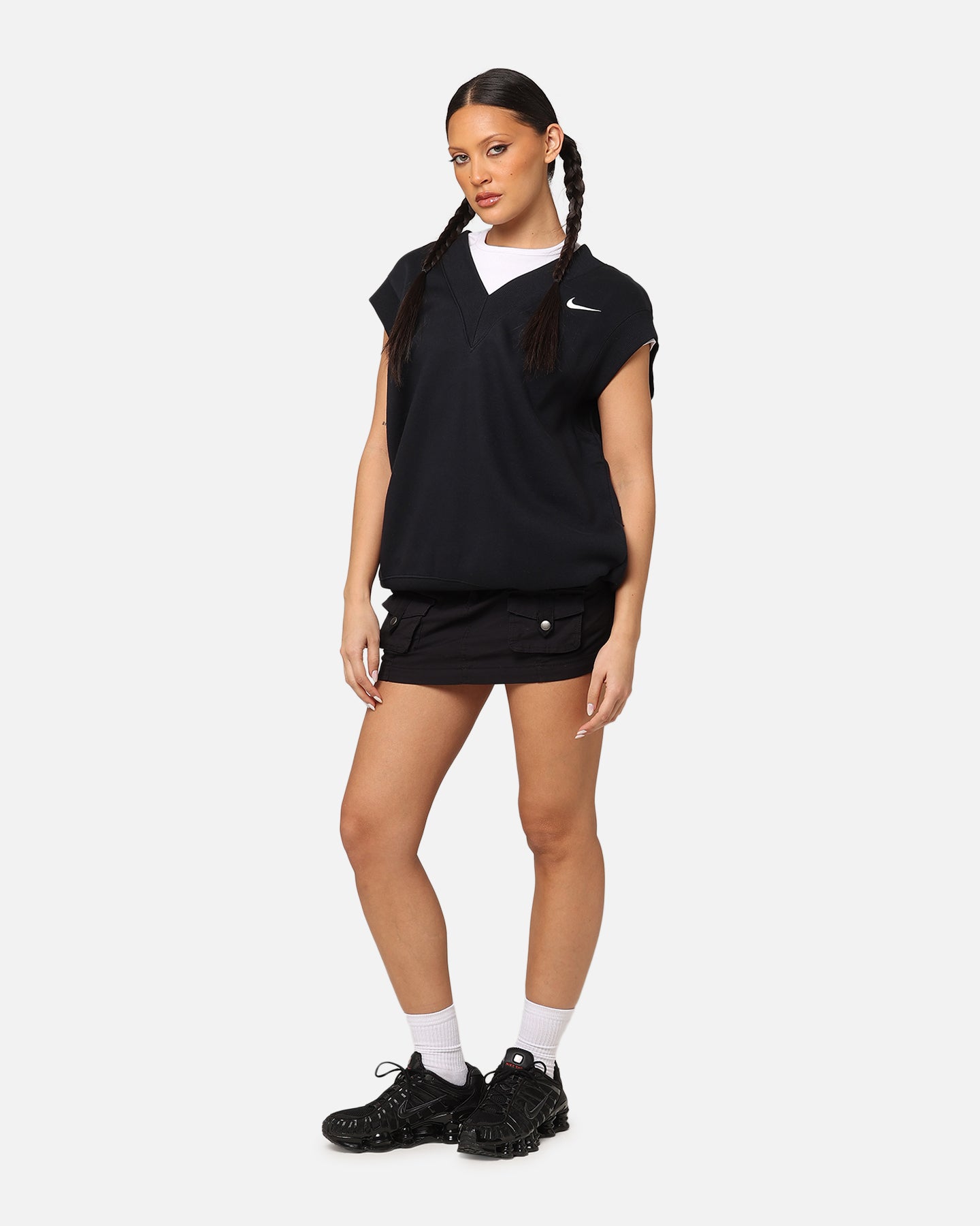 Nike Women's Sportswear Pheonix Fleece V-Neck Vest Black/Sail、mySite、zt4zffjzw