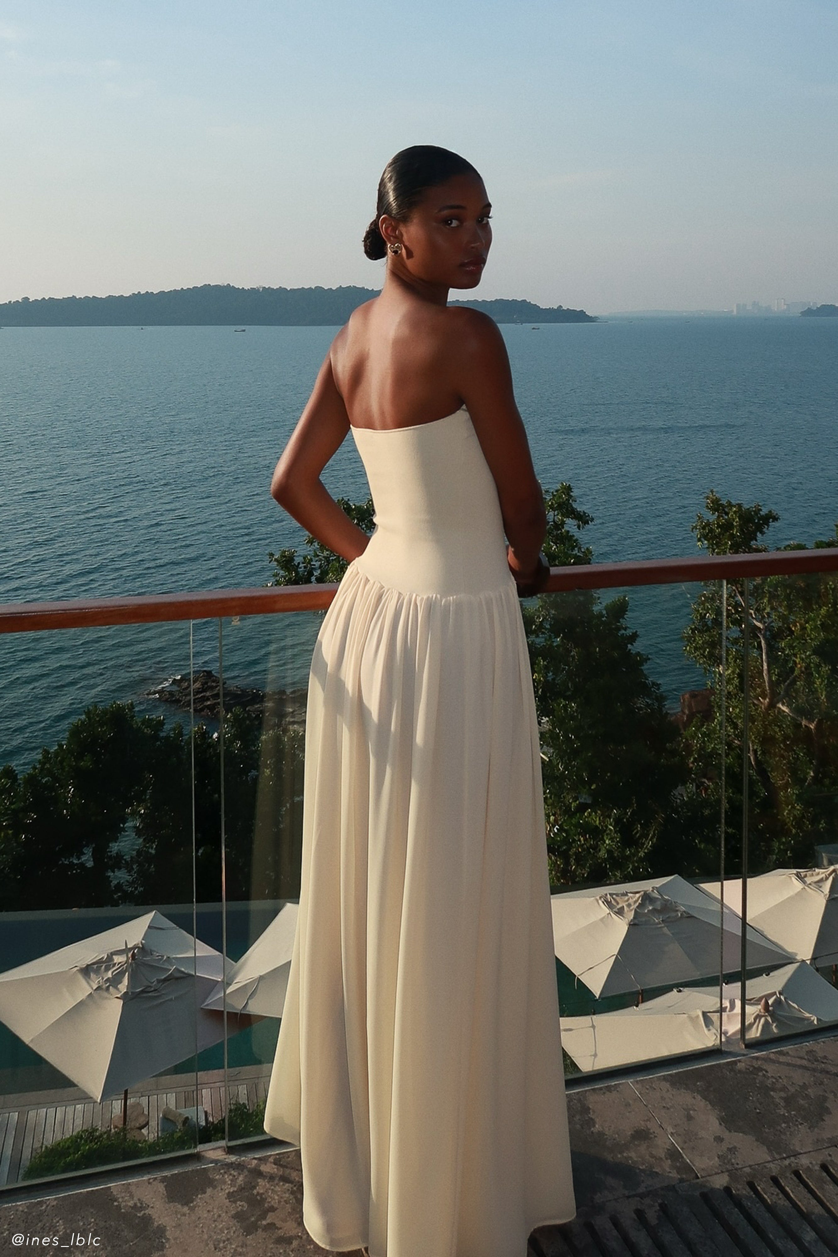 Lyanna Knit And Chiffon Strapless Maxi Dress - Cream、mySite、solidvoid