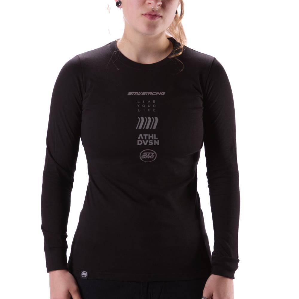 Stay Strong Multi Ladies Long Sleeve T-Shirt - Black、mySite、merchandisen