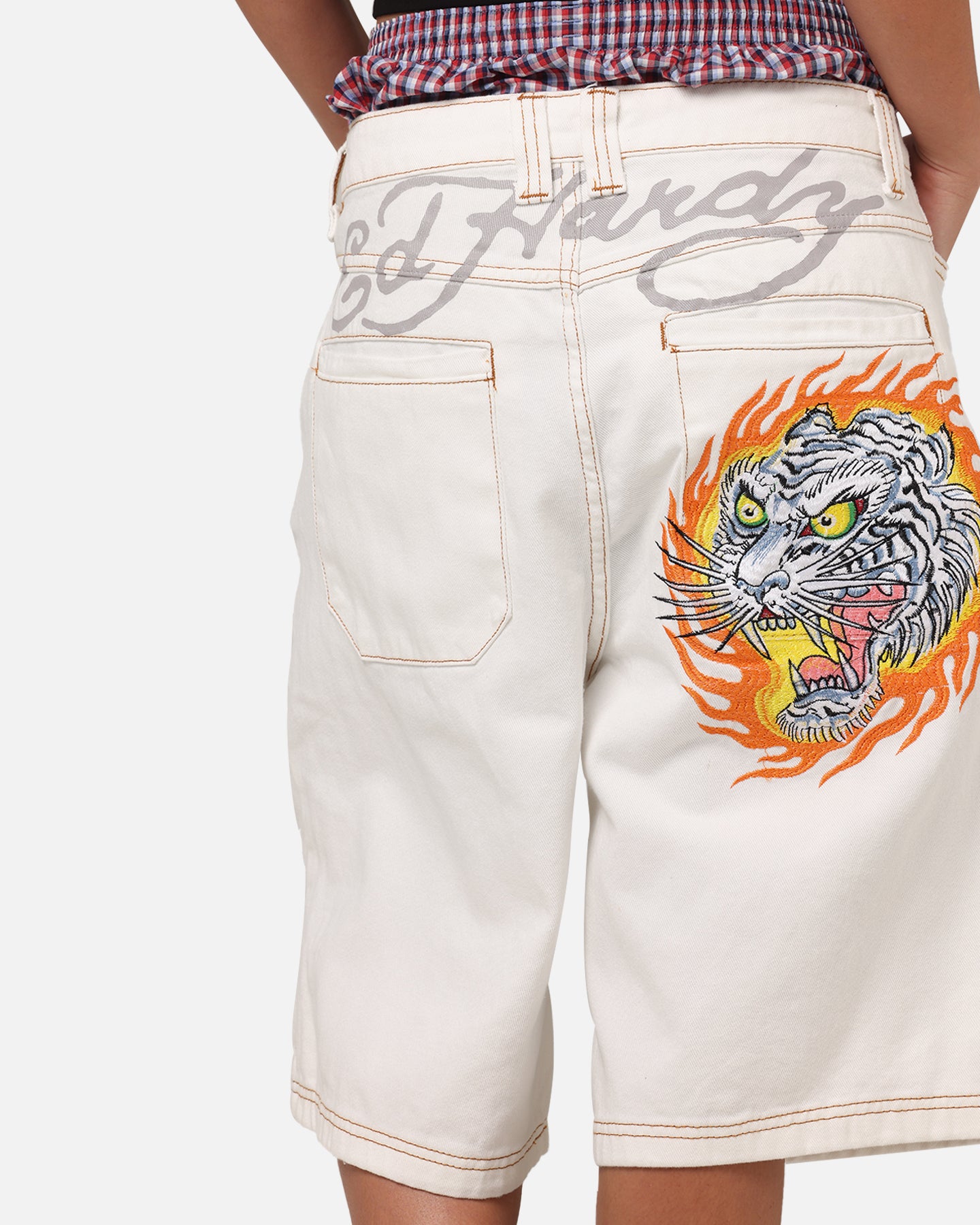 Ed Hardy Tiger Jorts Off White、mySite、zt4zffjzw