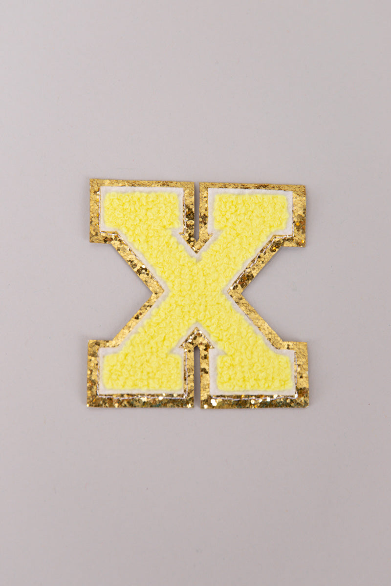 Chenille Adhesive Letter Patches- Yellow 5.5cm、mySite、hinf8tx79