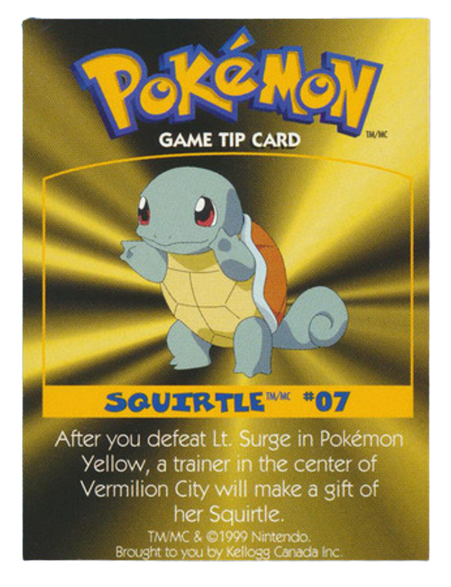 Squirtle #07 & Horsea #116 SEALED - 1999 Canadian Pokemon Tip Card (Kellog)、mySite、waistdrama