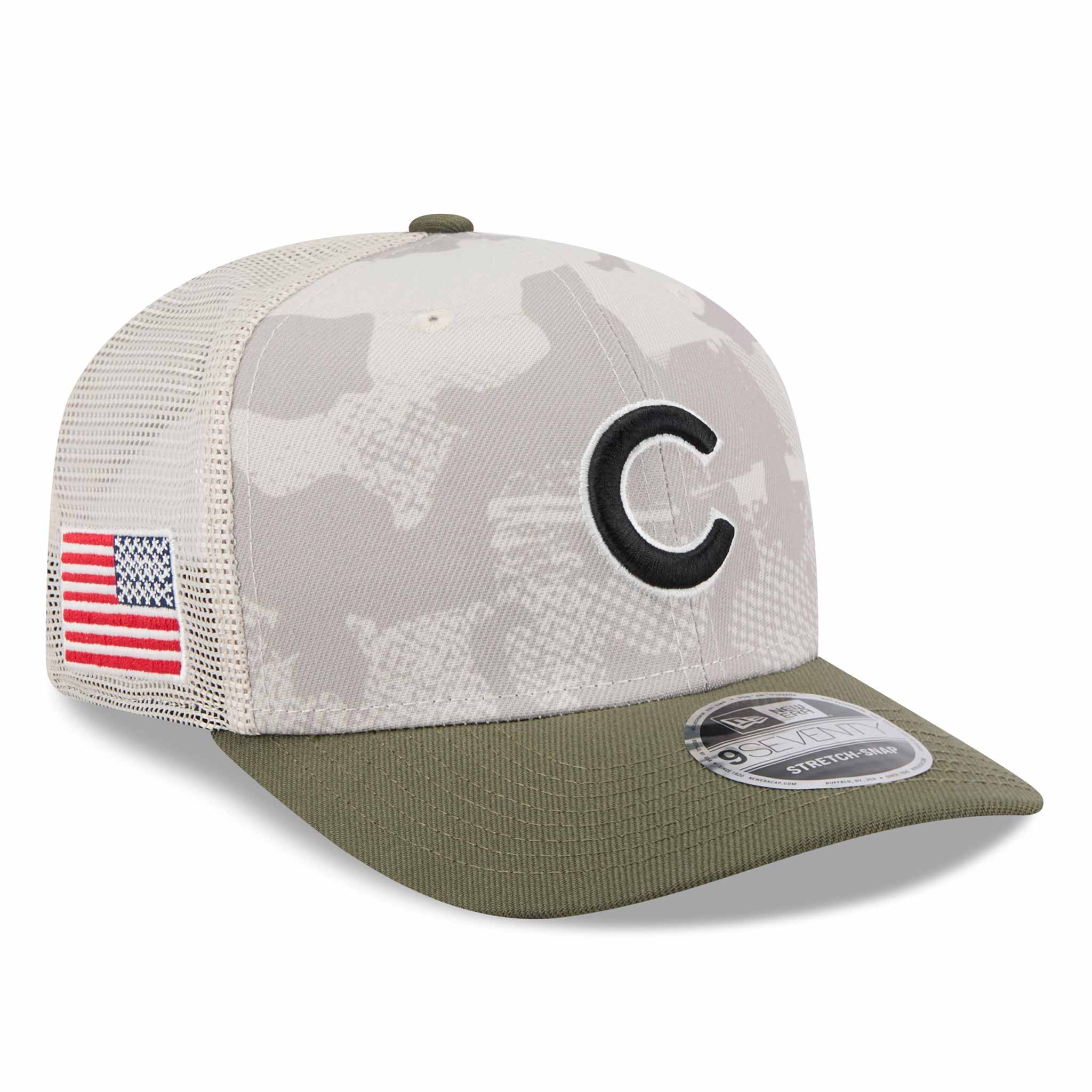 Chicago Cubs New Era 2025 Armed Forces Day 9SEVENTY Stretch Snap Adjustable Cap、mySite、vikingsvslions