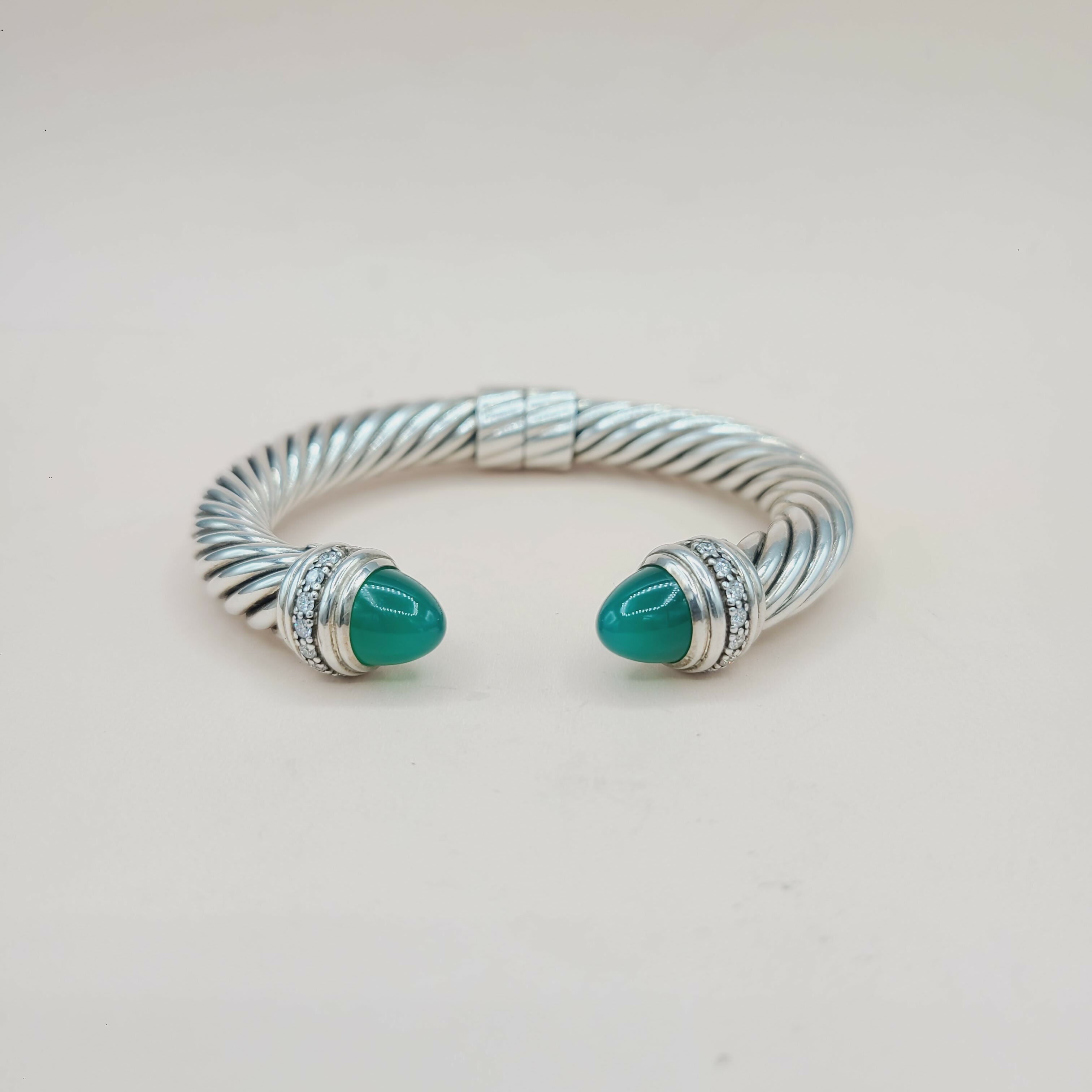 David Yurman Cable Bracelet 10mm 鈥?Green Onyx & Diamonds、mySite、hinf8tx79