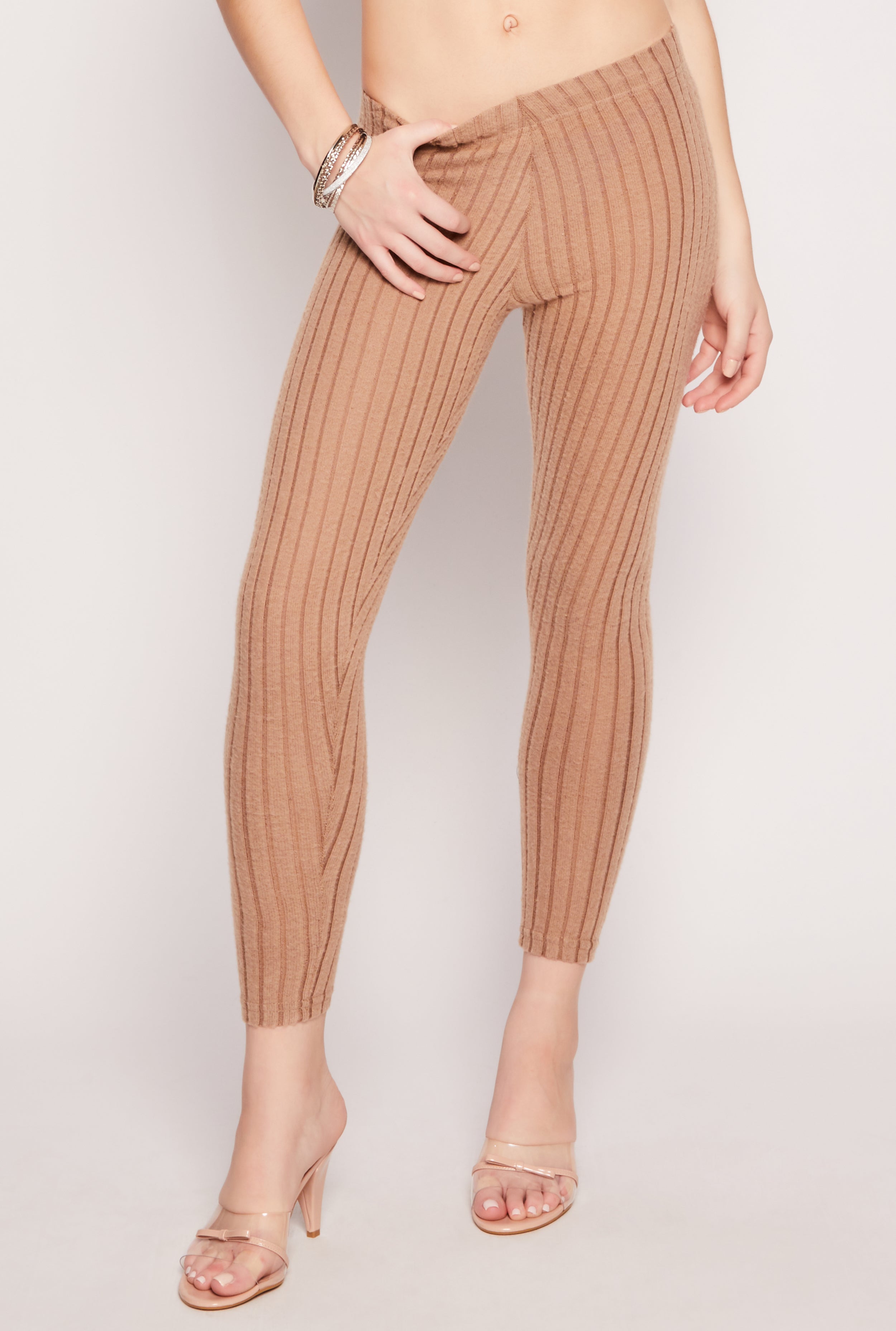 Brushed Ribbed Knit Leggings、mySite、camillekostekn
