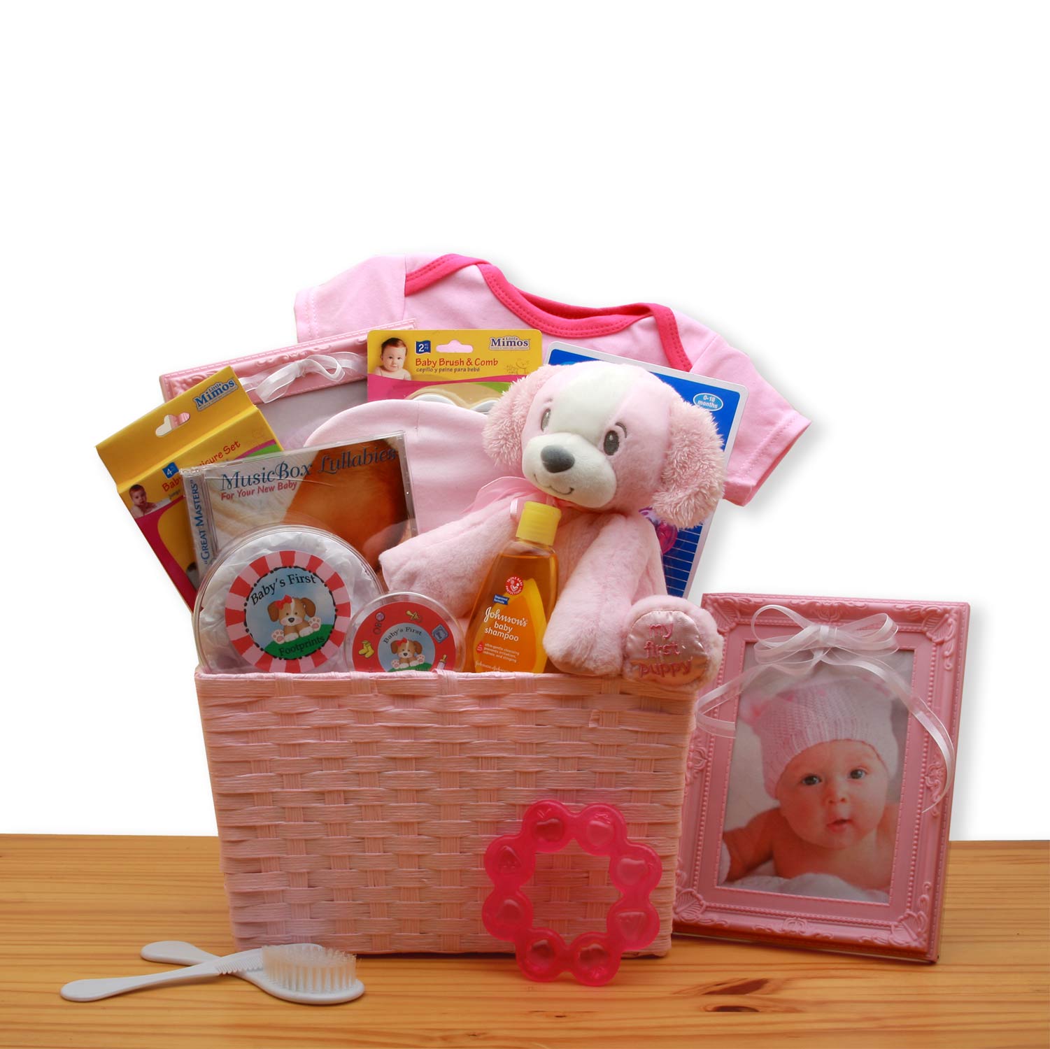 Puppy Love New Baby Gift Basket - Pink、mySite、camillekostekn