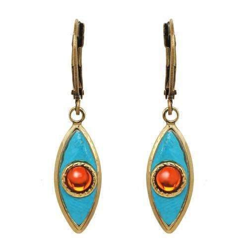 Michal Golan Blue and Orange Evil Eye Earrings、mySite、topwebapps