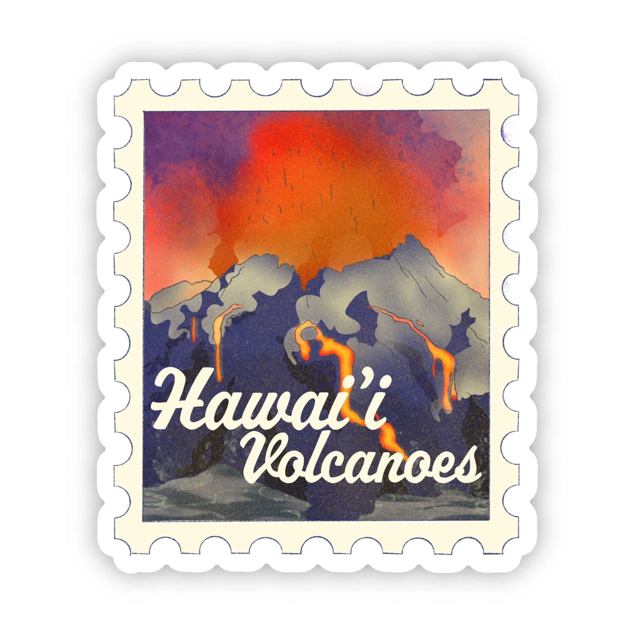  Hawaii Volcanoes Stamp Sticker、mySite、ghnorth