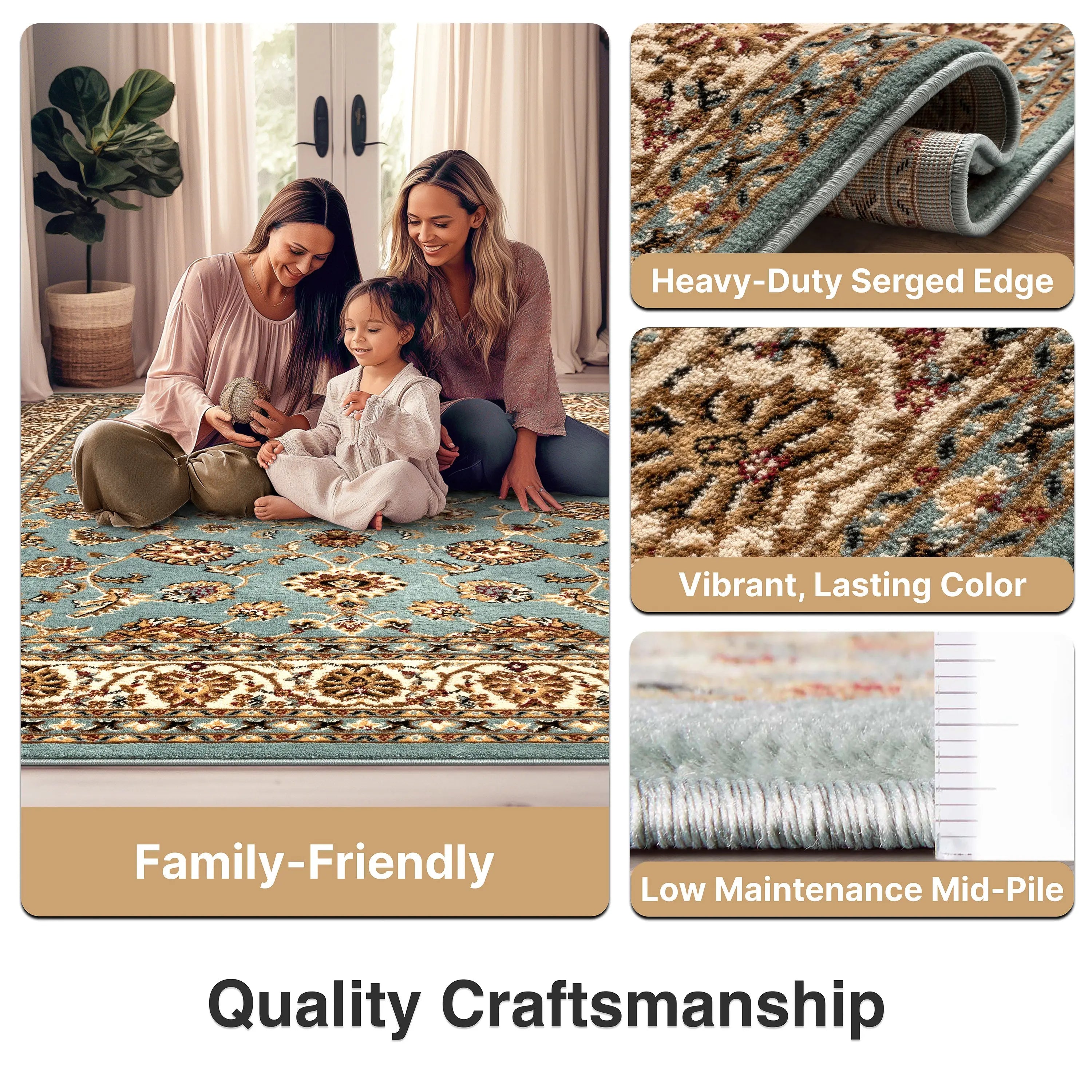 Sarouk Light Blue Traditional Rug、mySite、gigharbornorthrealestate