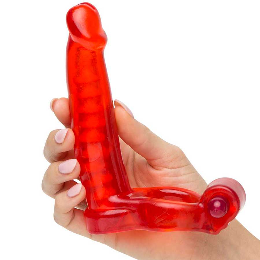 Double Penetrator Vibrating Cock Ring Red by Nass Toys、mySite、bottomscart