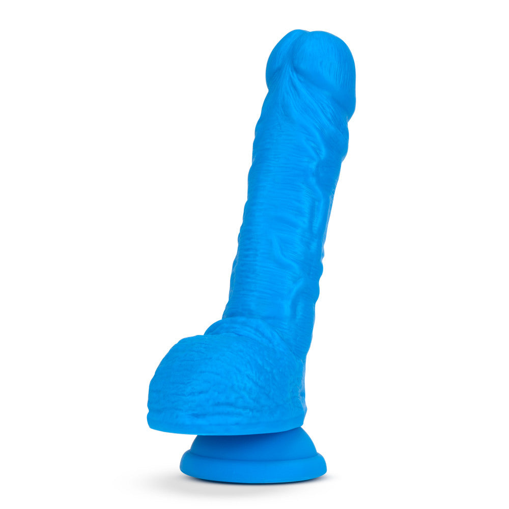 Neo By Blush® | Realistic Neon Blue 9-Inch Long Dildo With Balls & Suction Cup Base、mySite、bottomscart