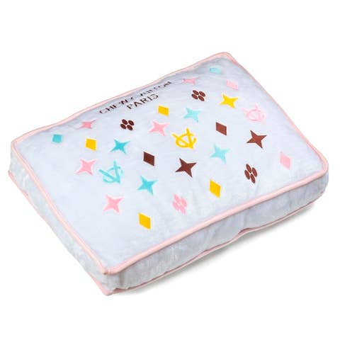 White Chewy Vuiton Paris Funny Parody Pet Bed Soft Comfortable Bed for Pets、mySite、g9winljtr