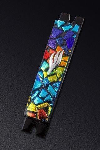 Mosaic Chips Rainbow Mezuzah by Daryl Cohen、mySite、topwebapps