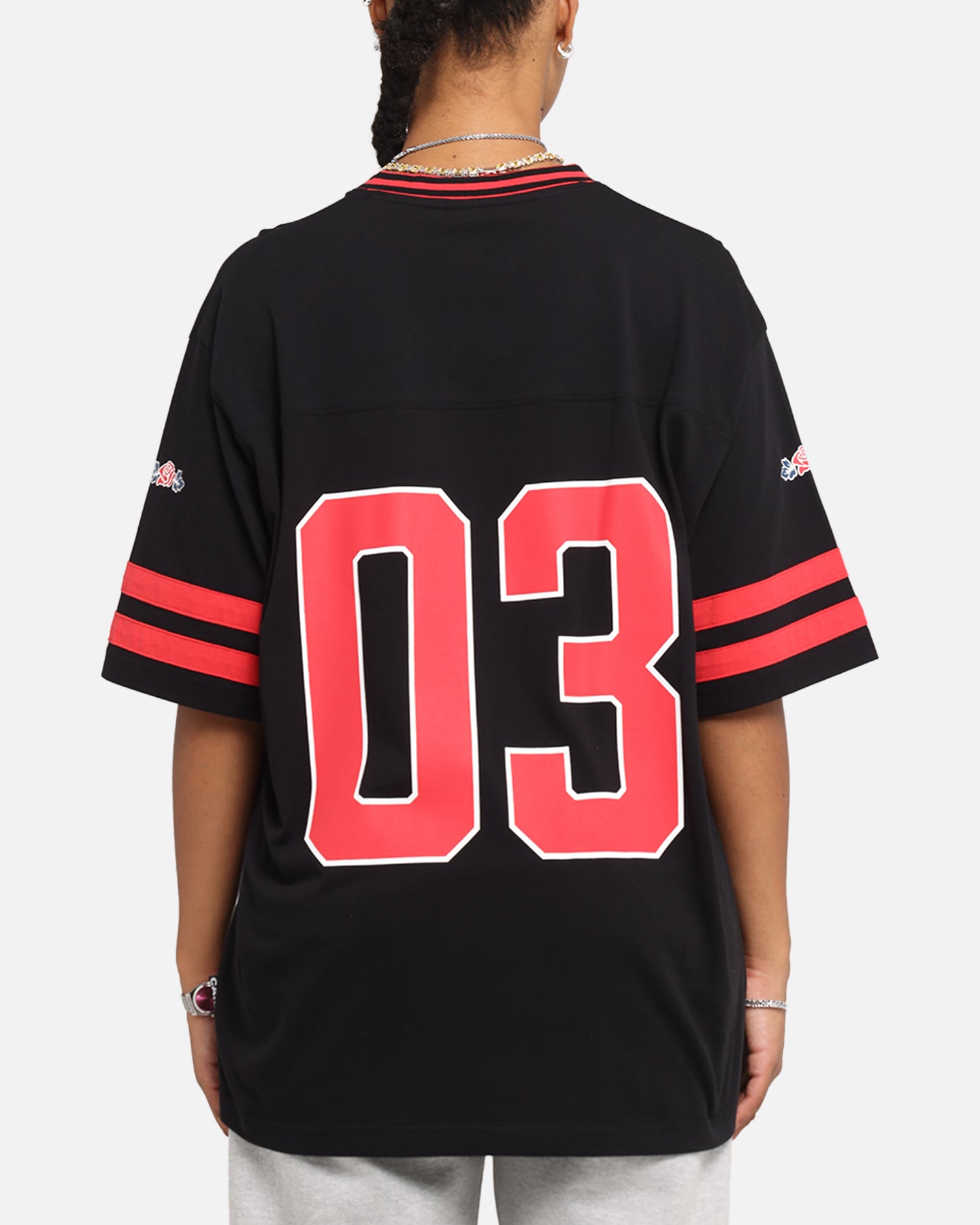 Carre Rose Football T-Shirt Black/Red、mySite、zt4zffjzw
