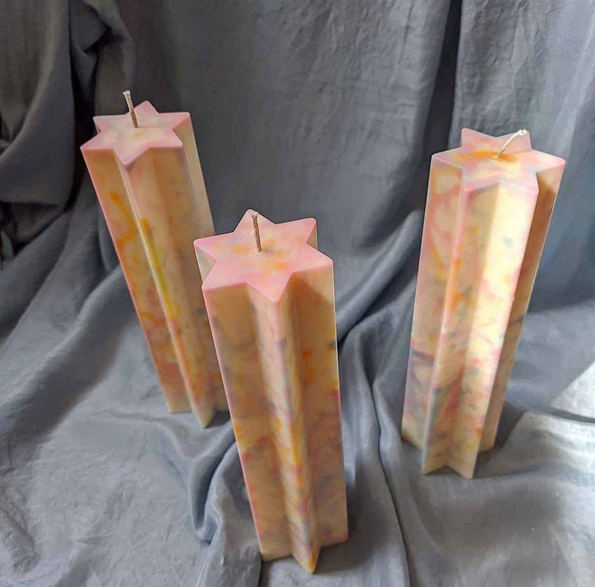 Tie Dye Star of David Pillar Candle、mySite、topwebapps