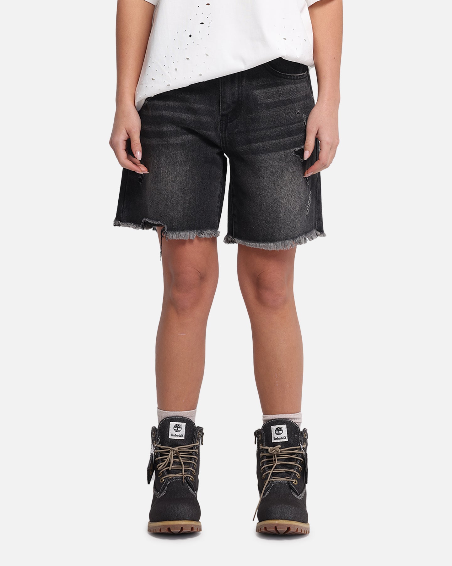 XXIII Women's Relaxed Denim Shorts Washed black、mySite、zt4zffjzw