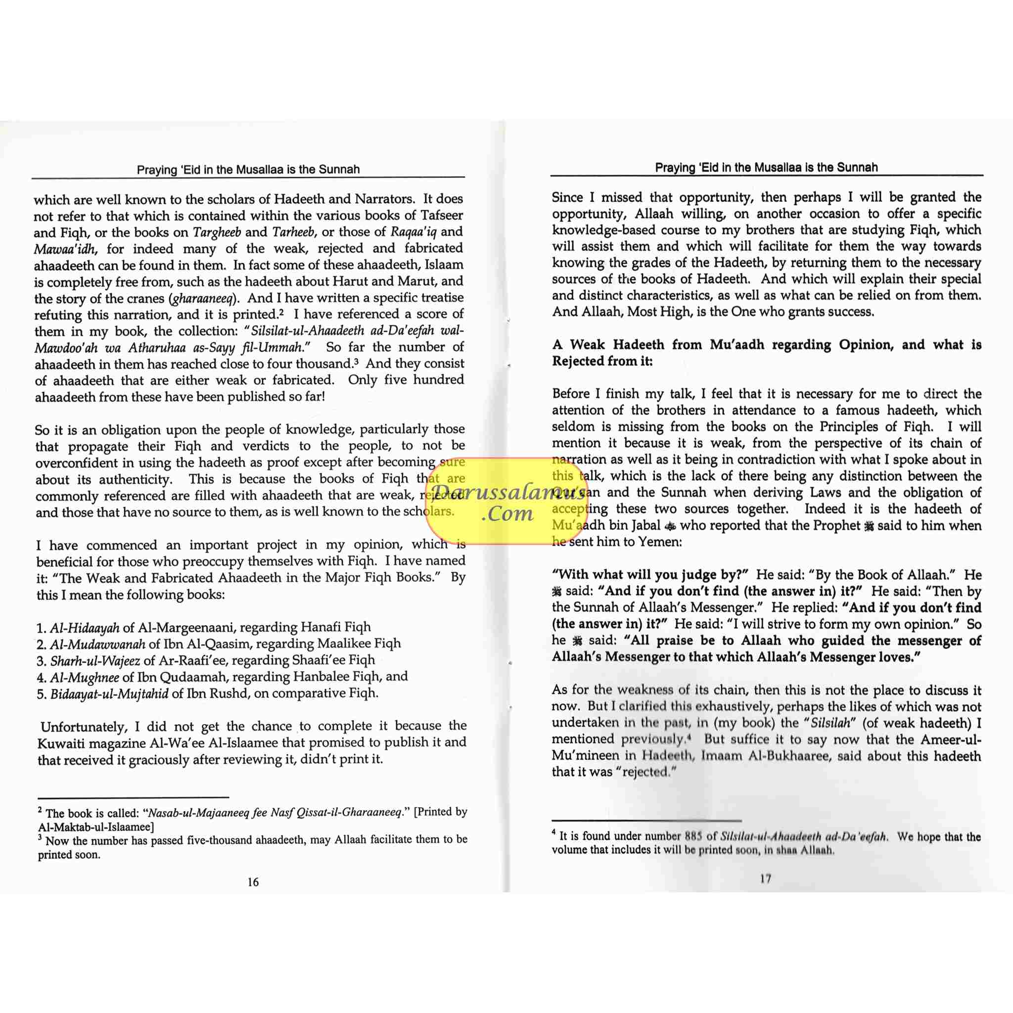 Praying Eid in the Musallaa is the Sunnah By Imaam Naasir ud-Deen al-Albaanee、mySite、topwebapps