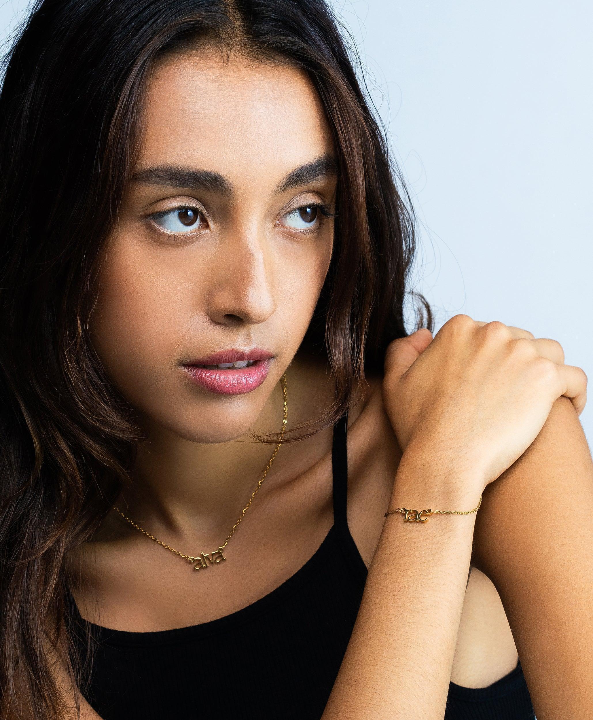  Sleek Name Bracelet 18ct Gold Vermeil