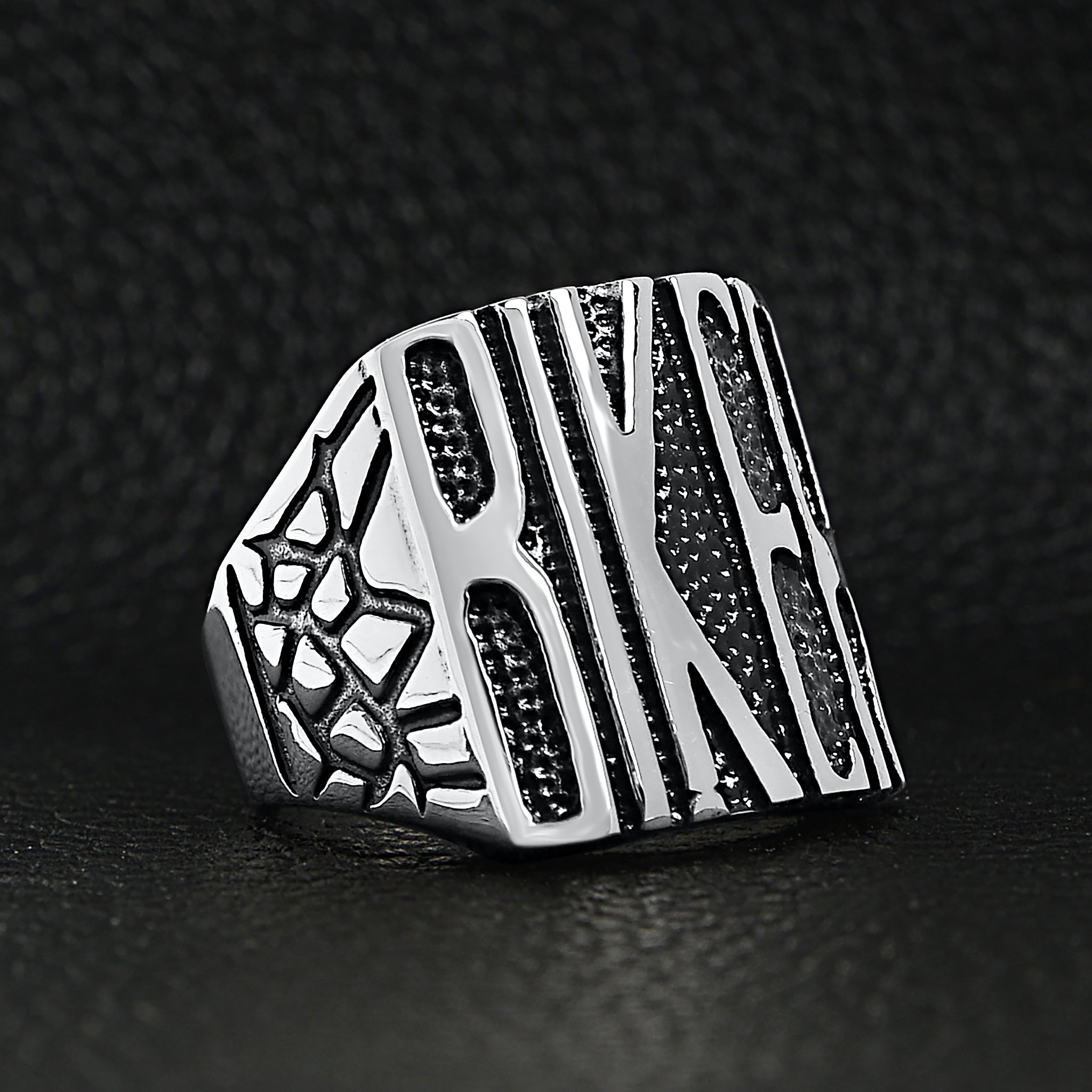 Stainless Steel Polished BIKER Men's Ring / SCR2223、mySite、dreamappss