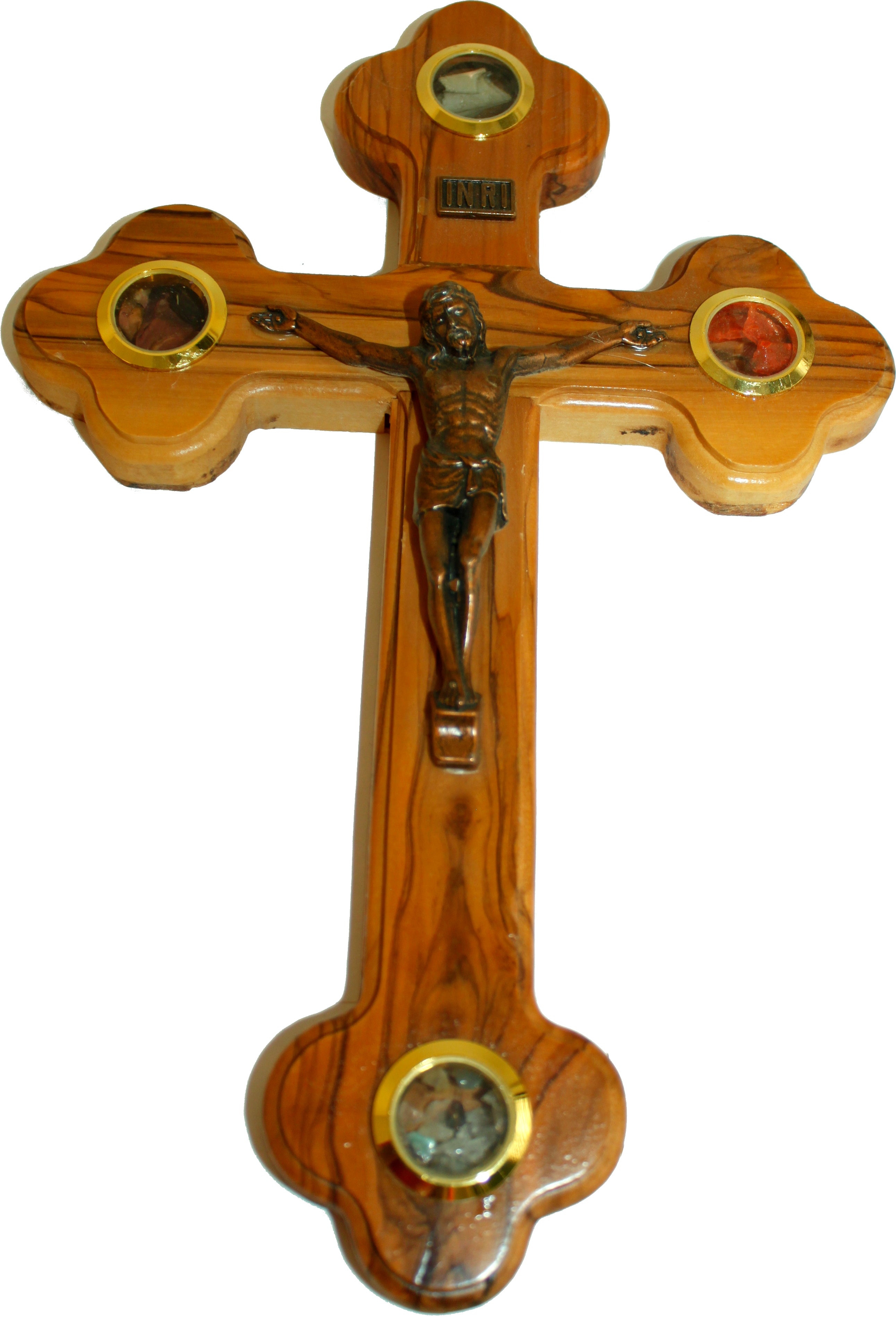  Olive Wood Cross - Byzantine or Orthodox style with Holy Land Samples、mySite、elrpsem3k