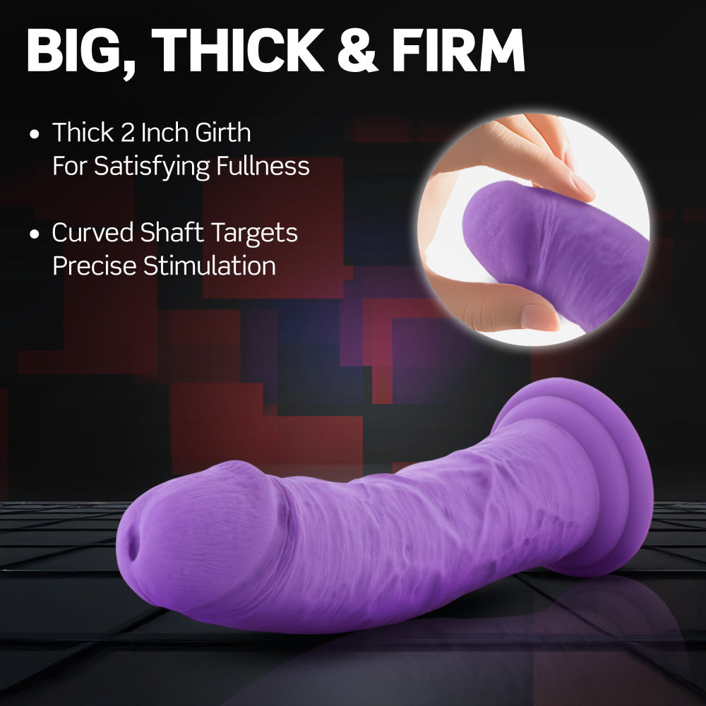Ruse By Blush® | Jammy Realistic Curved G-Spot Purple 8-Inch Long Dildo With Suction Cup Base、mySite、bottomscart