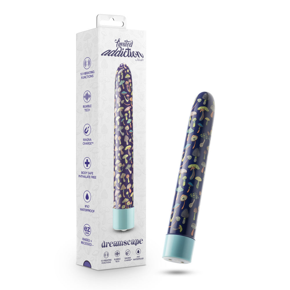 Limited Addiction By Blush® | Dreamscape Slimline Blue Vibrator with Powerful RumboTech™ Technology、mySite、bottomscart