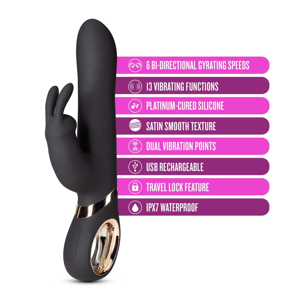 Blush Victoria G-Spot Black 9-Inch Rabbit Loop Handle Vibrator、mySite、bottomscart