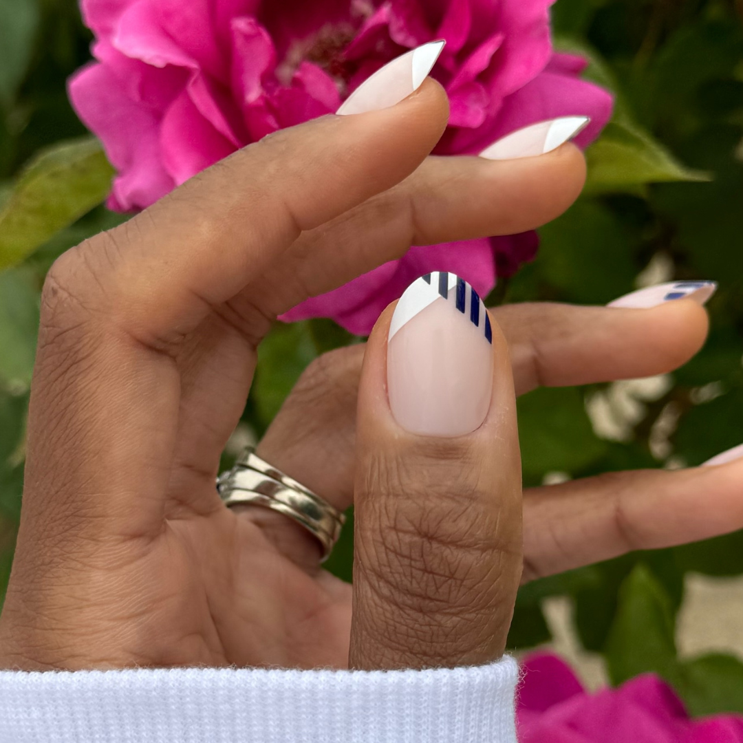 Nautical Split French - Press-On | Medium | Oval、mySite、solidvoid