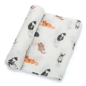 Kitty Cat Cotton Muslin Swaddle Blanket by Lolly Banks、mySite、g9winljtr