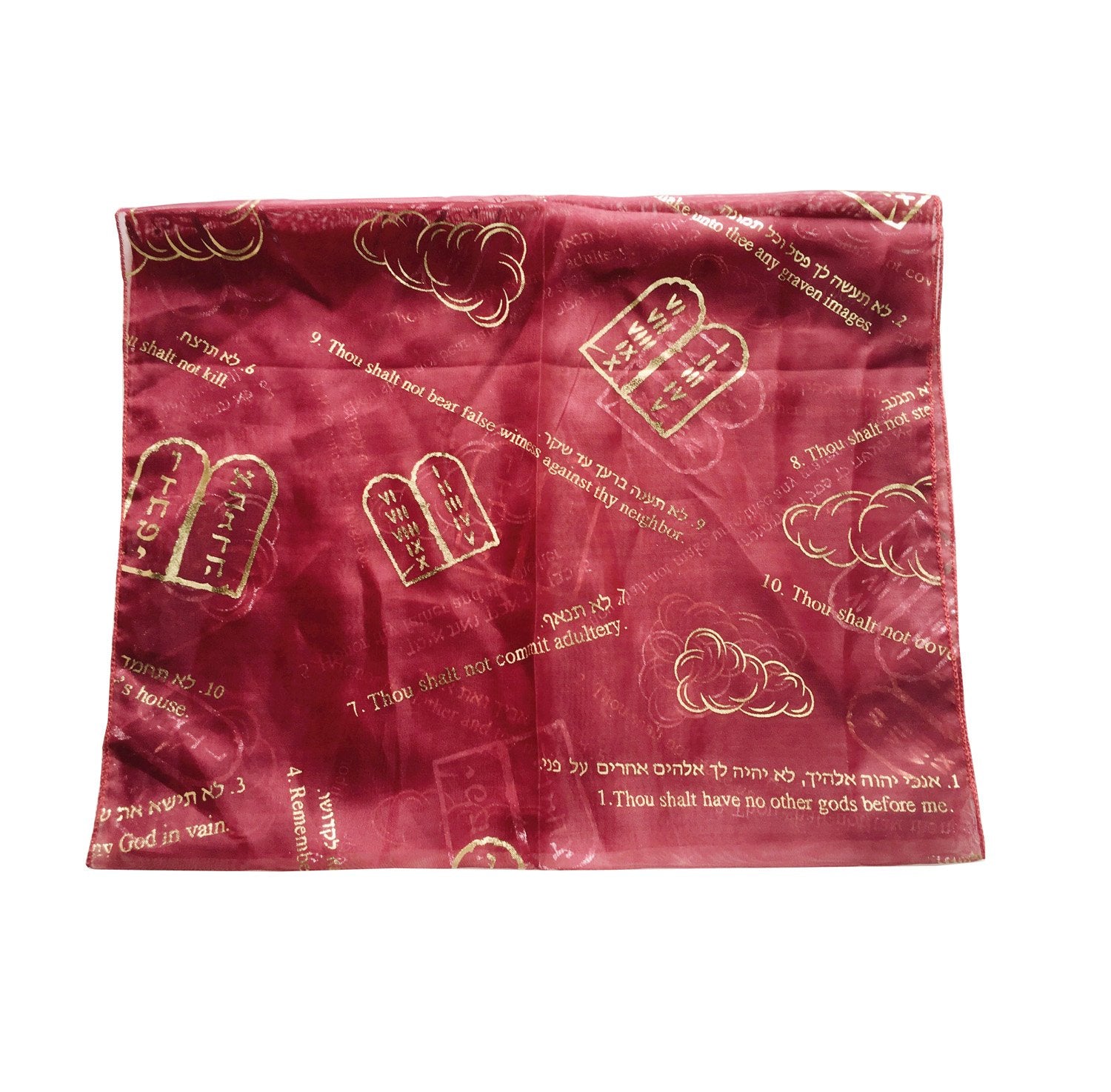 Holy Land Market Christian Church or Prayer Head Scarf or Shawl/Cover - 10 Commandments - Model III (60 x 20 inches)、mySite、topwebapps