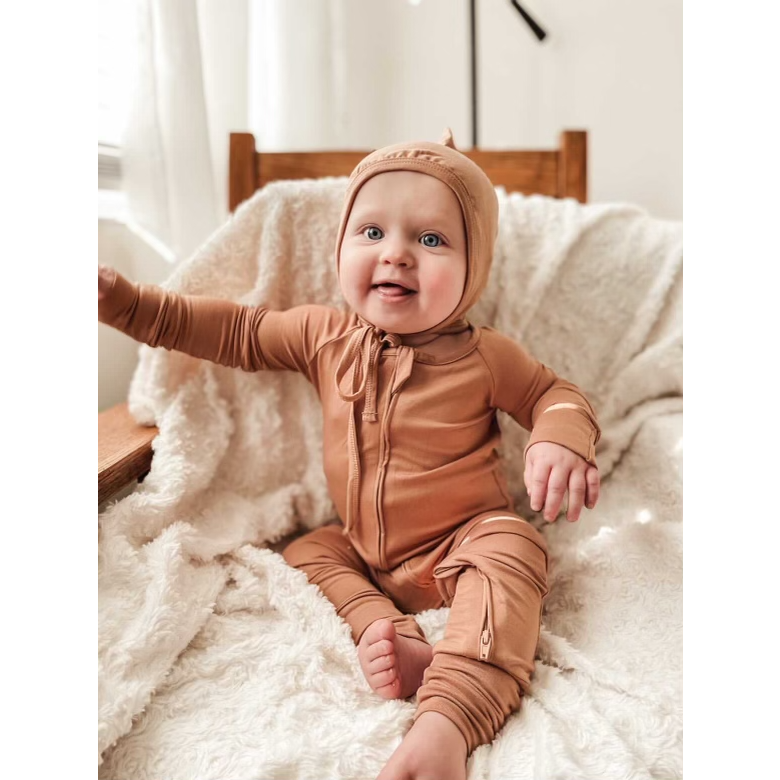Organic Bamboo Viscose 2 Way Zipper Romper - Clay、mySite、g9winljtr