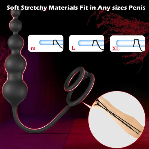 Remote Vibrating Cock Ring with Plug