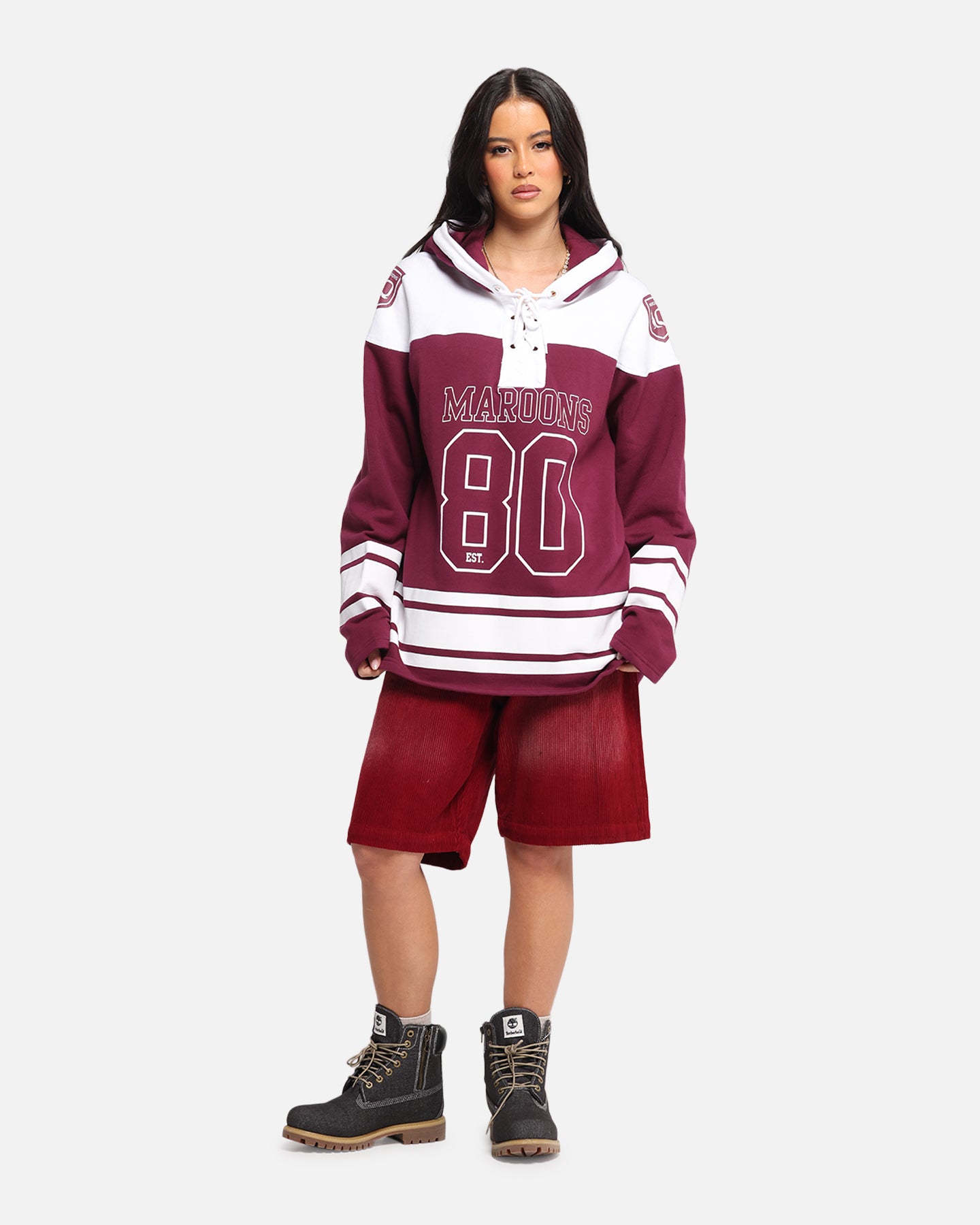 Queensland Rugby League Queensland Maroons Panel Hoodie Maroon、mySite、zt4zffjzw