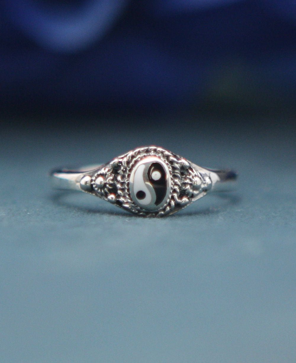 Dainty Yin Yang Embellished Ring, Sterling Silver、mySite、topwebapps