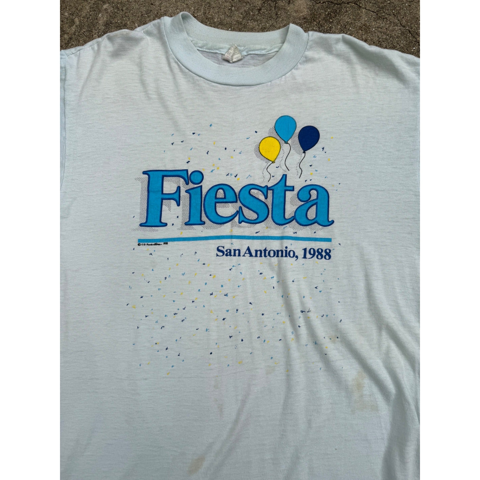 88' Fiesta San Antonio Texas Single Stitch Blue Tee L、mySite、garagedoors4me