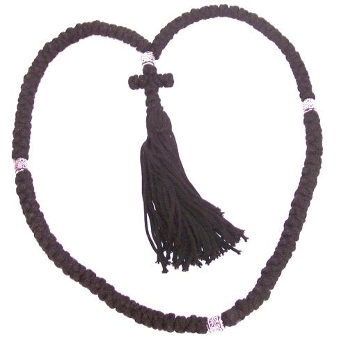 Holy Land Market Komboskini prayer rope - black wool with Red/grey beads (100 Knots)、mySite、topwebapps