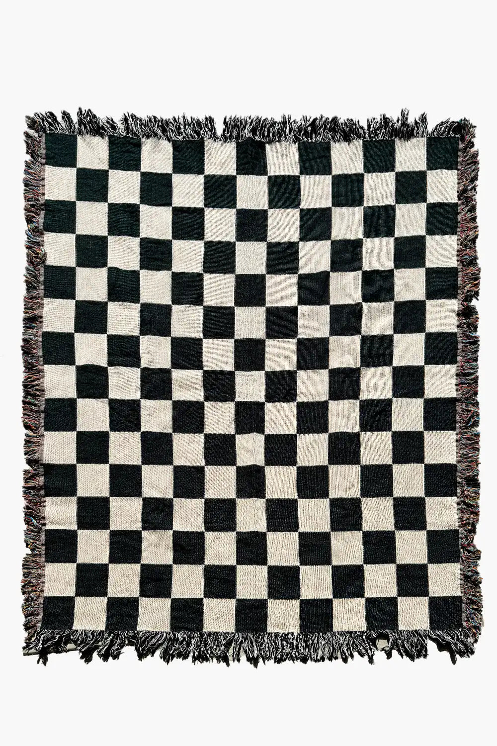 Black and White Checkered Cotton Woven Blanket、mySite、gigharbornorthrealestate