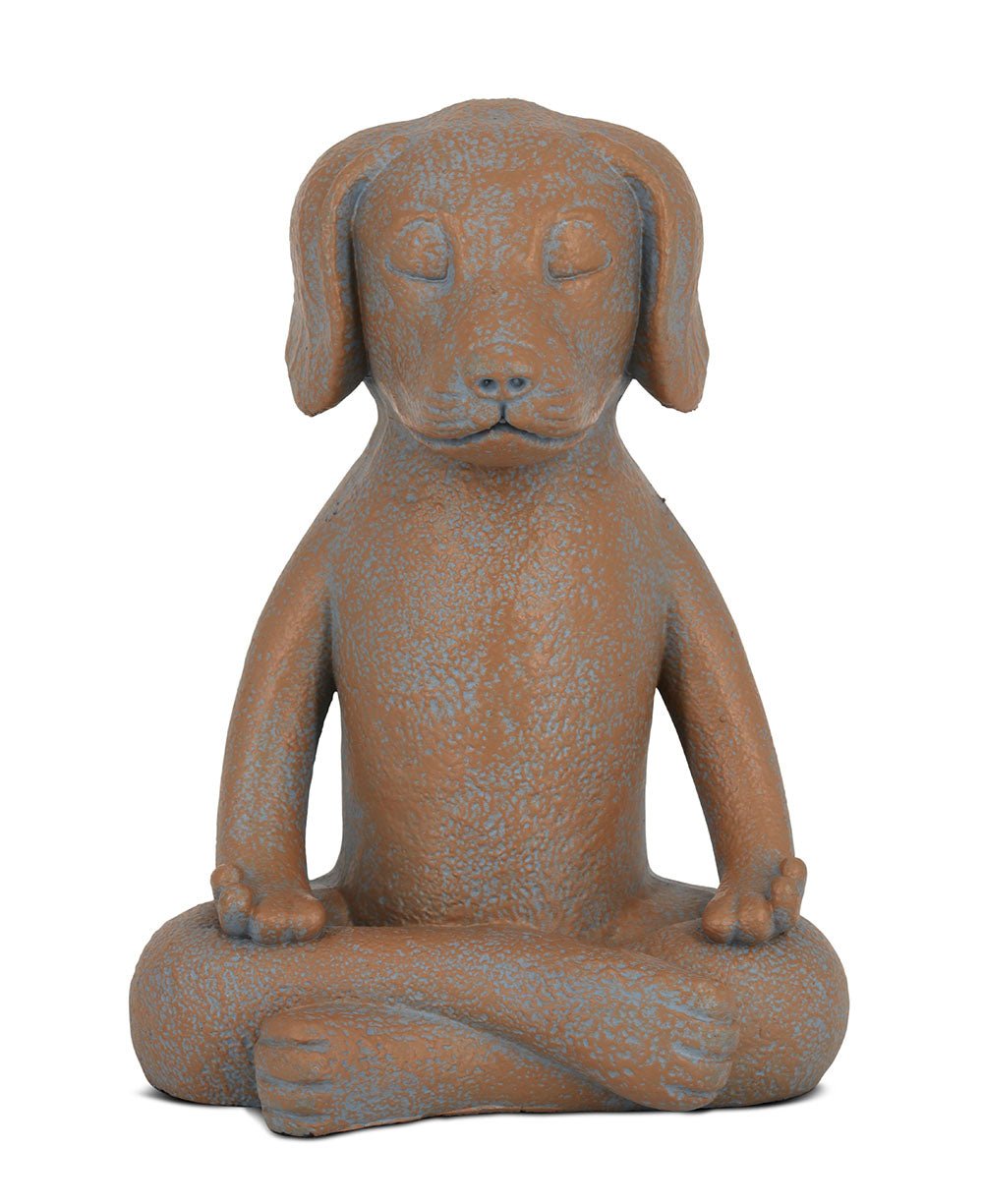 Meditating Dog Statue, Terra Cotta Finish、mySite、topwebapps