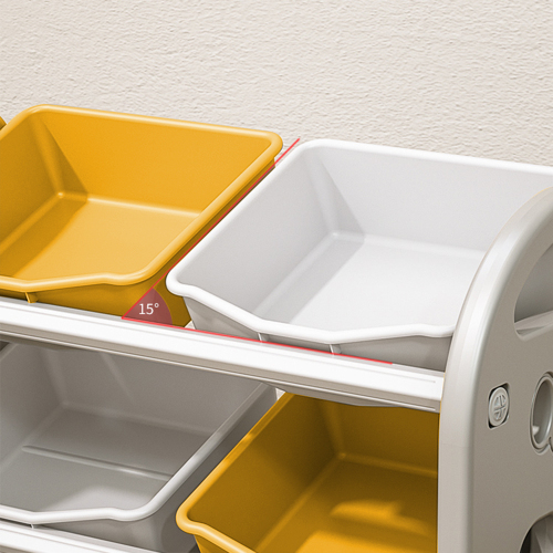 Kids Toy Storage Organizer with 6 Bins, Multi-functional Nursery Organizer Kids Furniture Set Toy Storage Cabinet Unit with HDPE Shelf and Bins for Playroom, Bedroom, Living Room (Green Color)、、casual