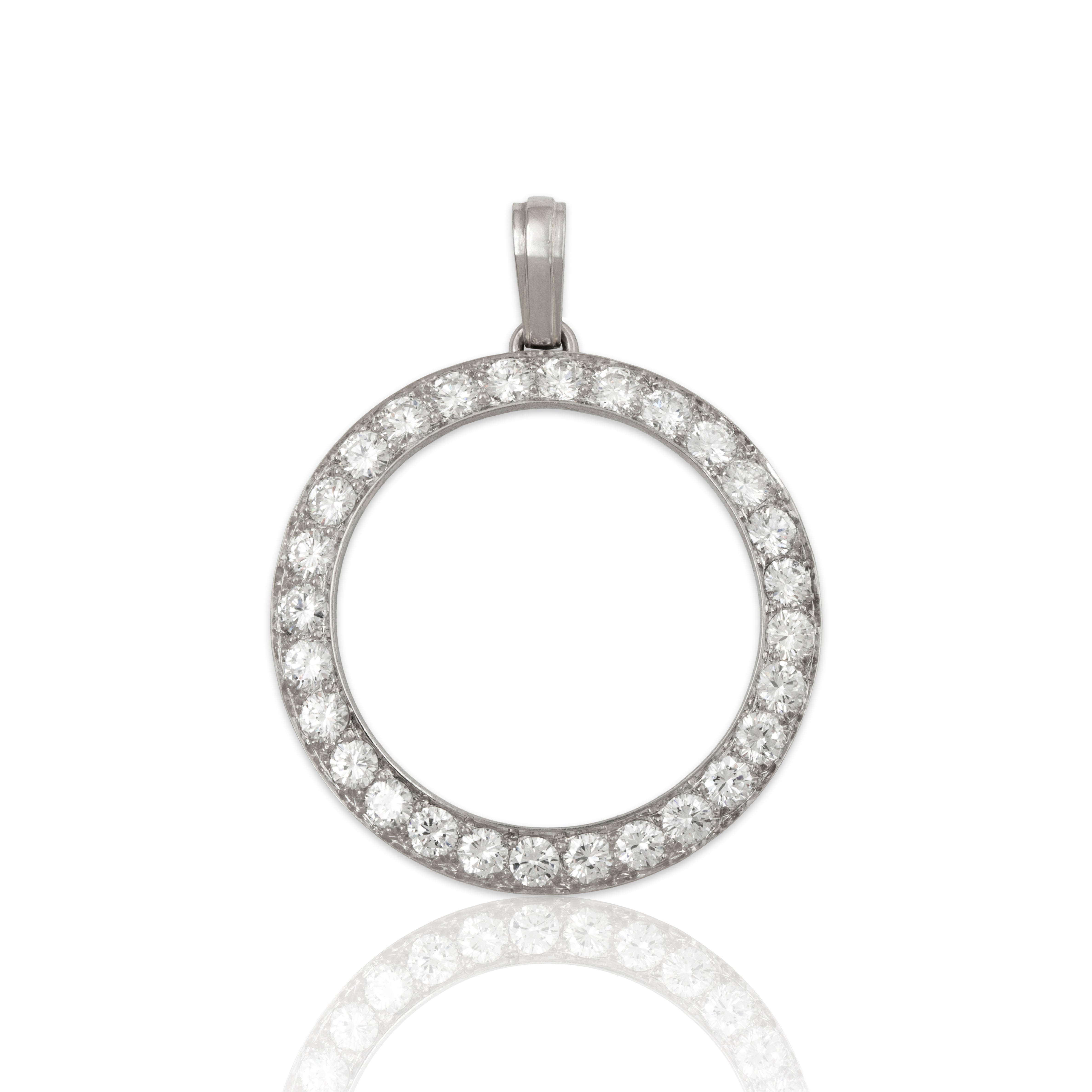 Vintage Shreve Crump & Low Platinum 3.08cttw Diamond Large Sparkling Pendant、mySite、hinf8tx79