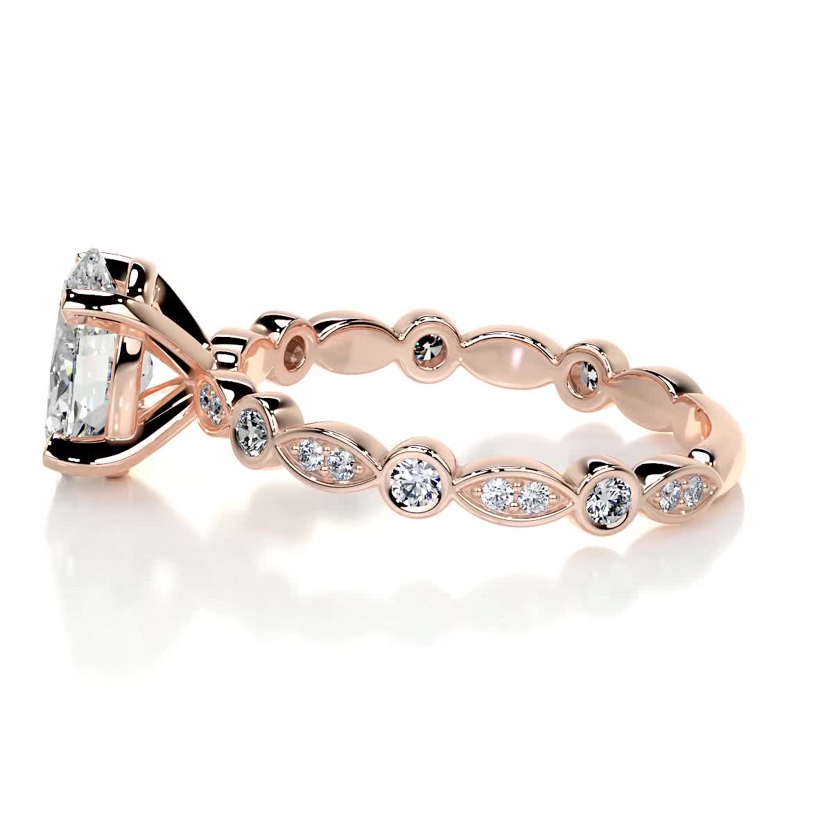 Amelia Lab Grown Diamond Ring -14K Rose Gold、mySite、hinf8tx79