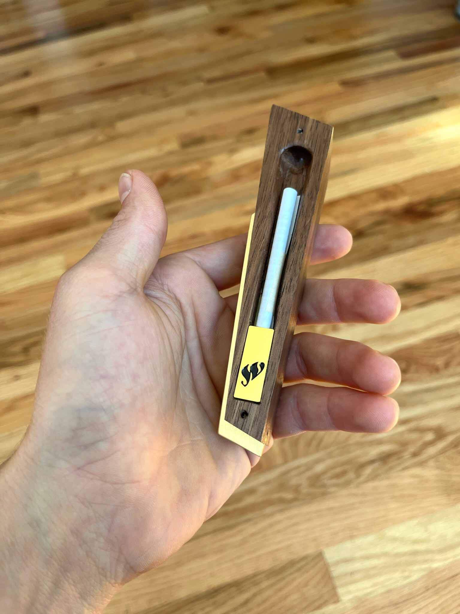 L'dor V'dor Walnut and Brass Mezuzah by Windthrow、mySite、topwebapps