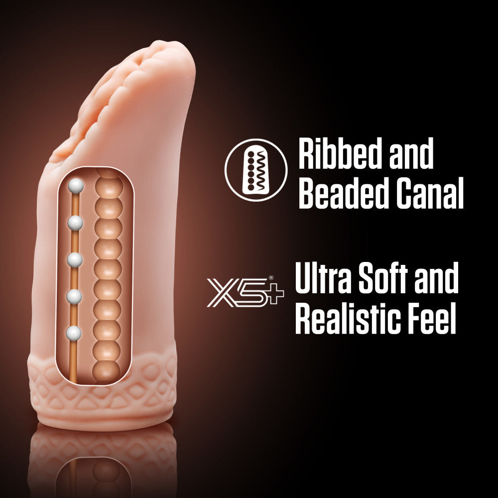 Enlust By Blush® | Alyssa AI Male Masturbator With Tight & Orbed Canal Featuring 5 Pleasure Beads - Made With X5® Plus Material Ultra Soft Realistic Vagina Feel - Beige、mySite、bottomscart